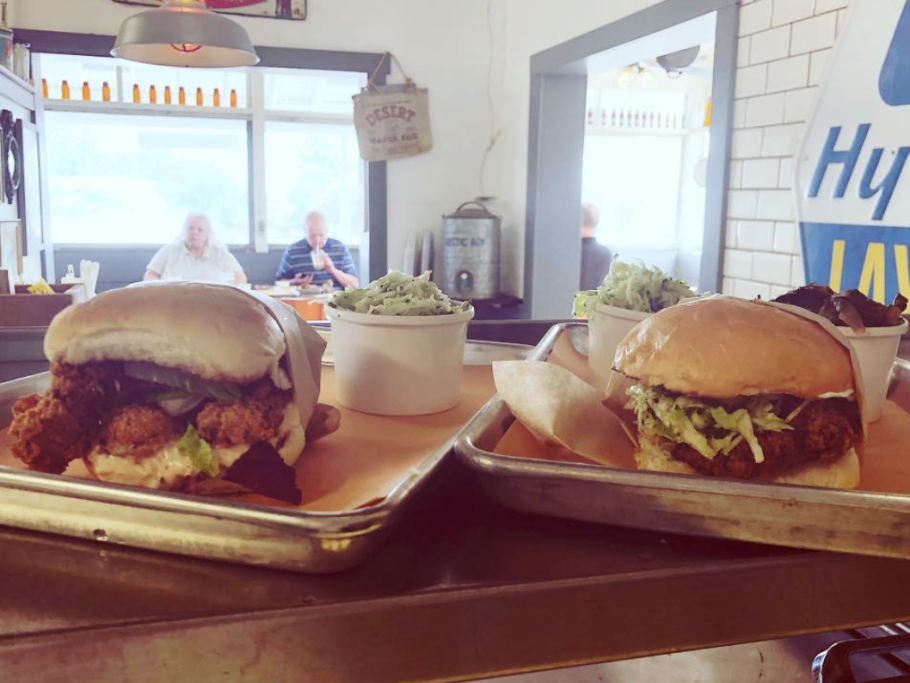 Oyster sandwich & firebird chicken