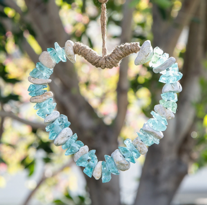 Garden Age Sea Glass Hanging Heart