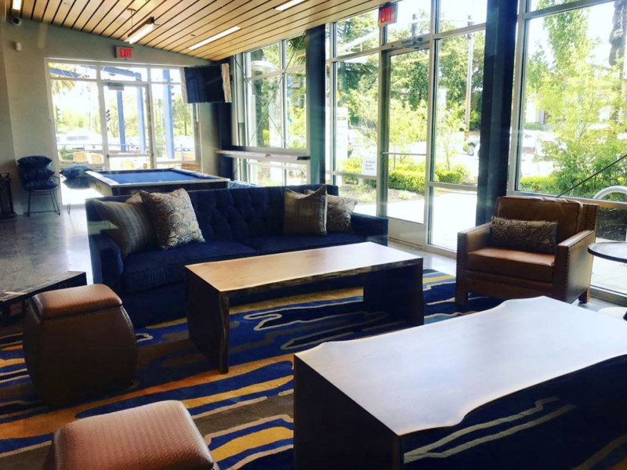 Kick back in our spacious lounge area while you enjoy a beer or two.