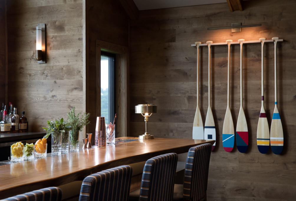 The Lodge at Bodega Bay Fireside Lounge Bar with Oars Interior