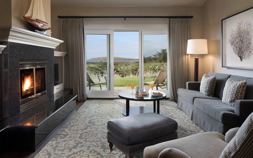 The Lodge at Bodega Bay Ocean Club Suite Living Room & Patio Bay View