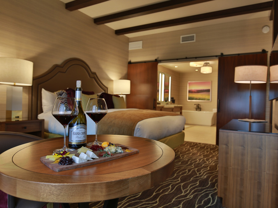Enjoy Sonoma County wine and cheese in your room