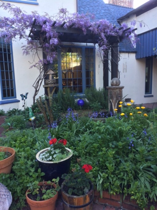 Courtyard garden facing the cottage.