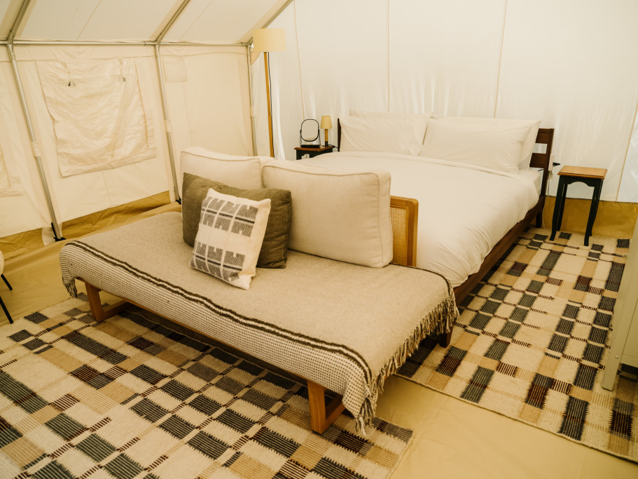 Our tents offer an optimal setting for rejuvenating ones sense of luxury