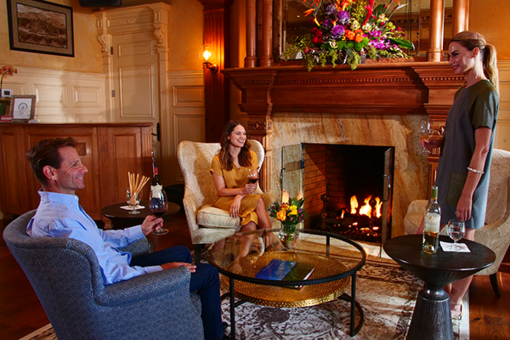 Zina Lounge Interior - Fireplace
