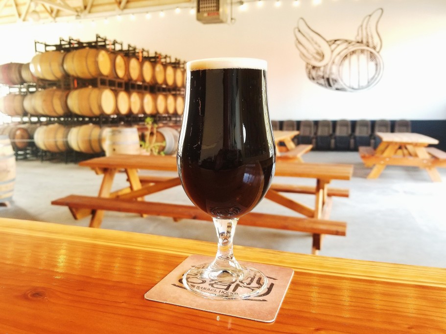 A dark beer in the taproom