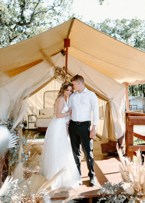 Wildhaven Sonoma Glamping - Young Couple in Front of Tent