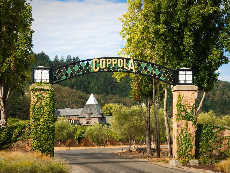 The entrance to Francis Ford Coppola Winery