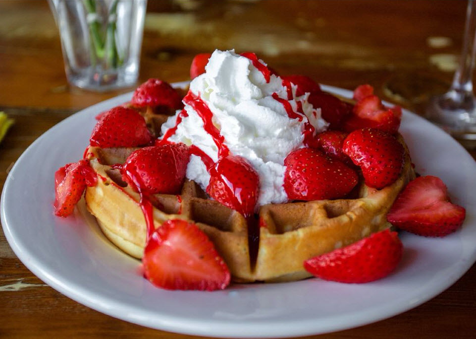 Timberline Restaurant Belgian Strawberry Waffles