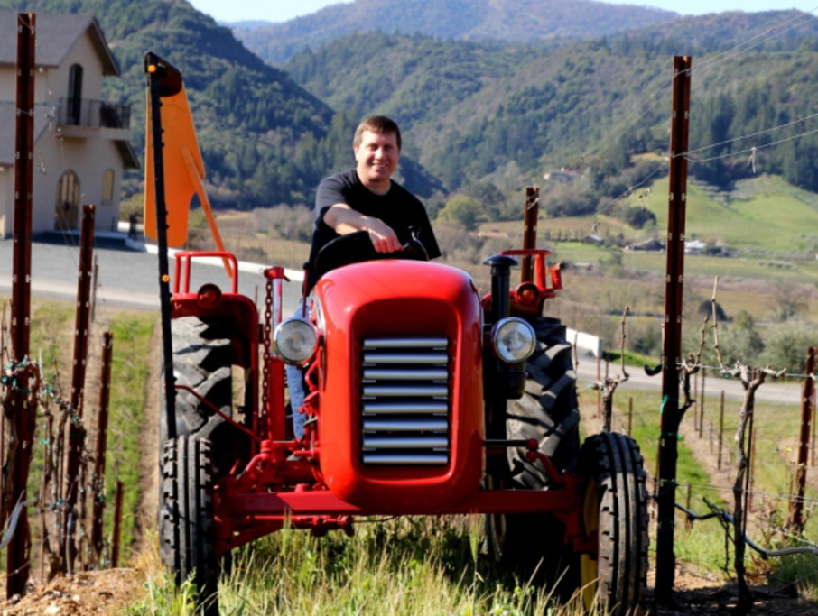 Owner Tim Bucher and his vintage tractor