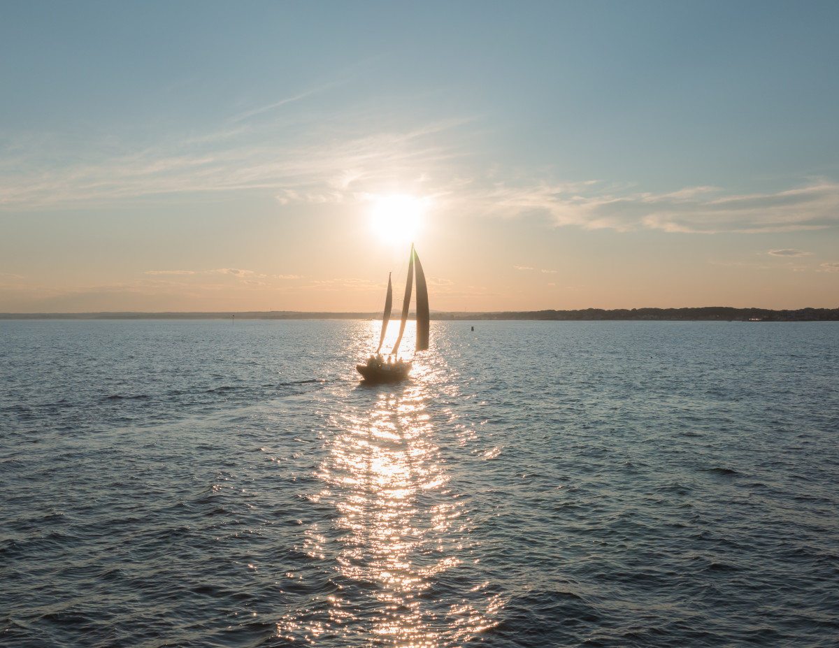 Sunset Sailing along the Kennebunkport Coastline of Maine