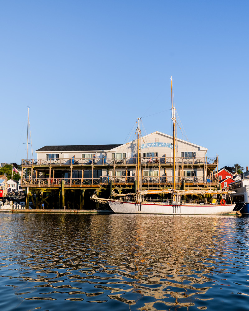 View from the water of Fisherman's Wharf Inn