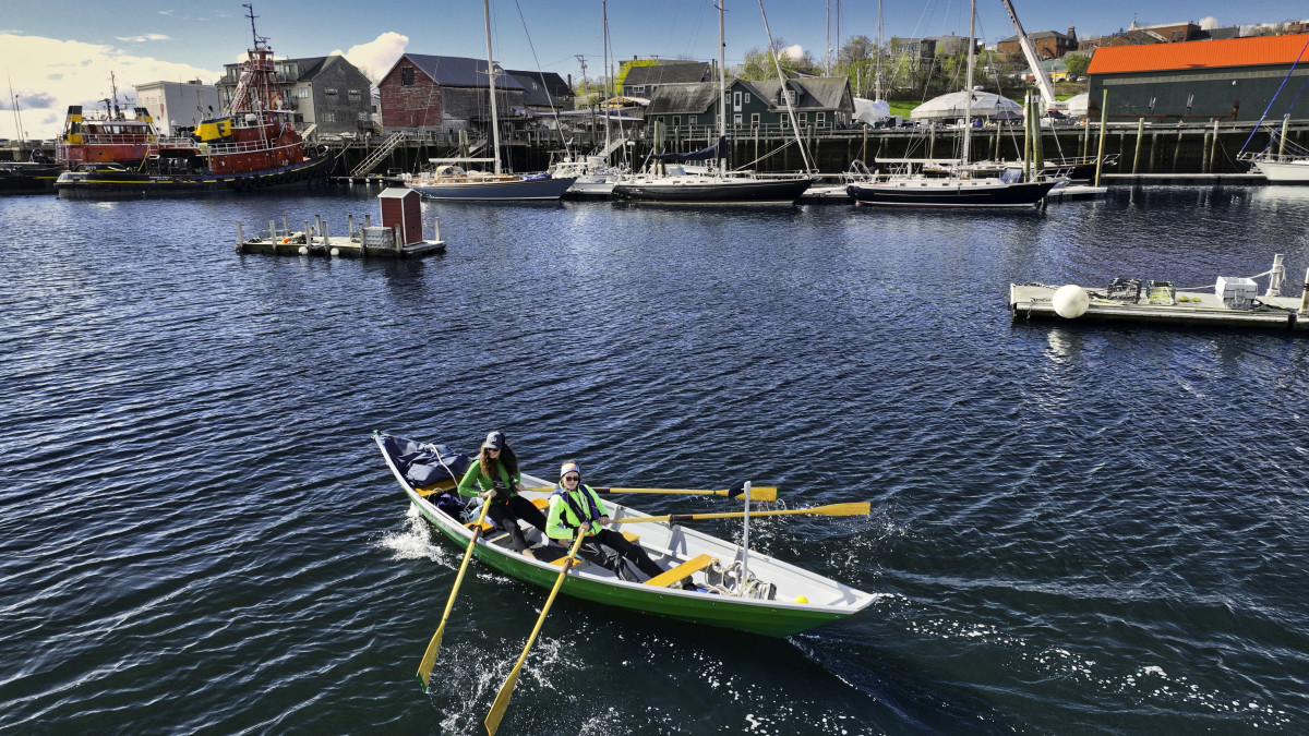 Sorciere is a traditional-style wooden Swampscott dory, with a design that dates back to the 1840's. Sturdy and seaworthy, she seats up to 3 other people.