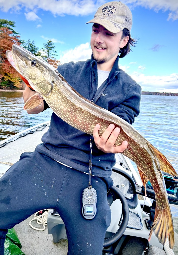 Our lake includes bass, pickerel, pike, crappy, blue gill, and an occasional brown trout and salmon.