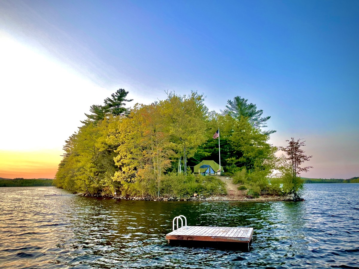 The warm waters of Annabessacook Lake are inviting.