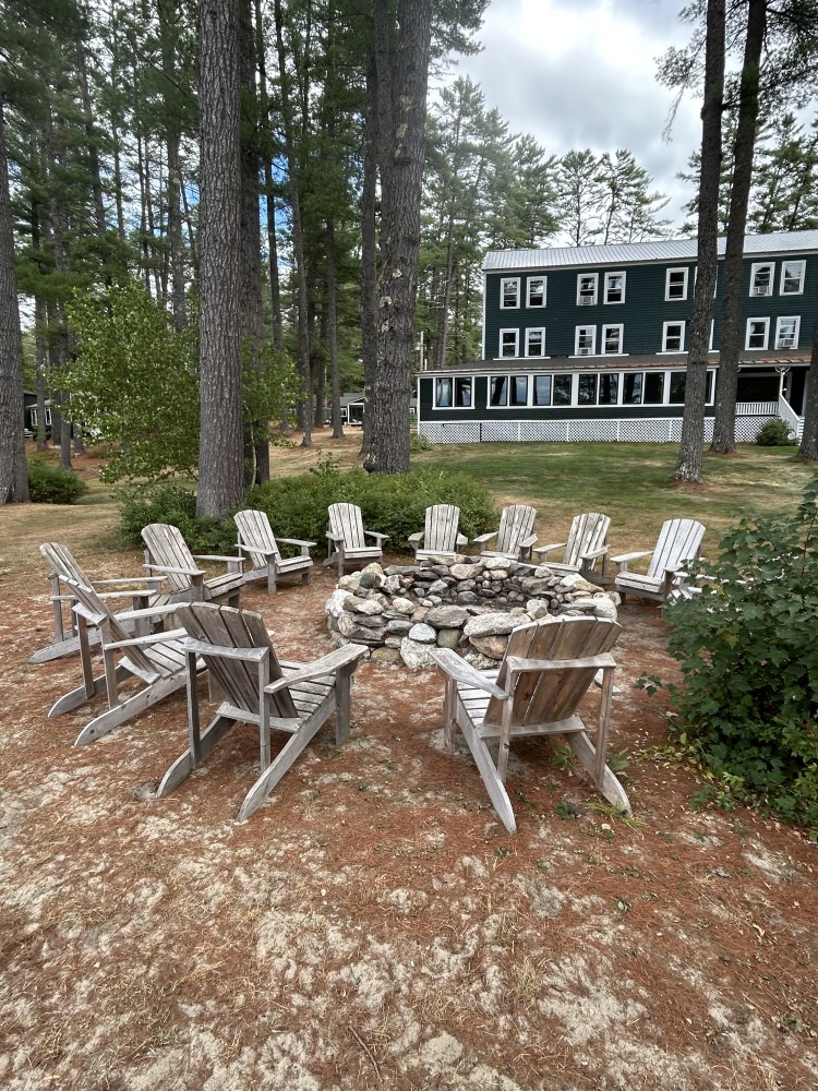 Fire pit by lake