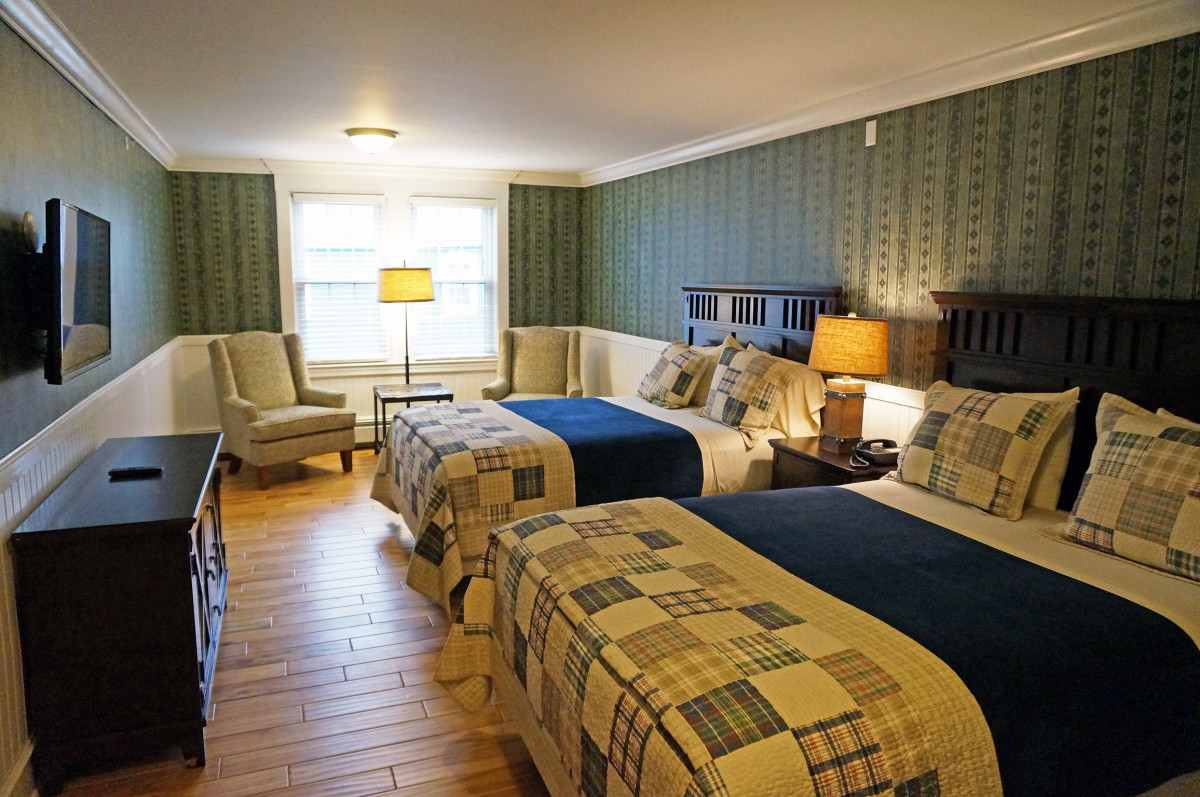 The Rangeley Inn offers thoughtfully renovated historic rooms with one queen, one king, or two queen beds.