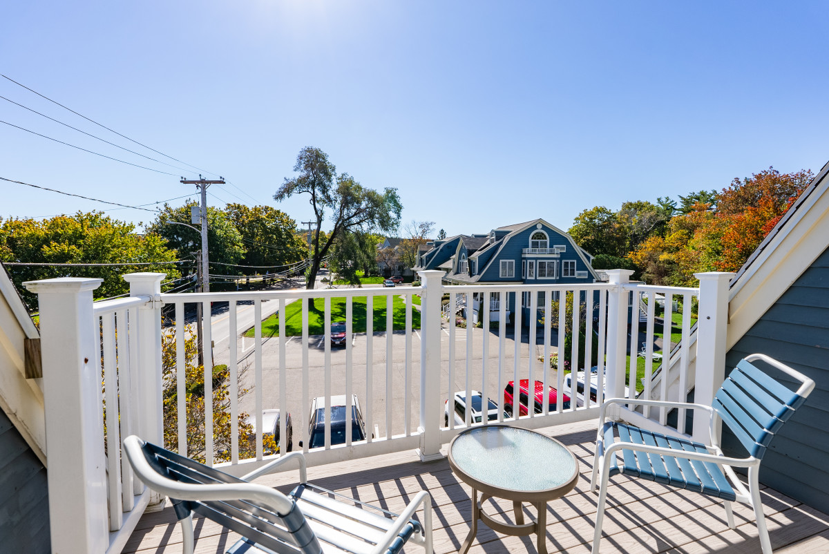 Relax on the deck while taking in views of Ogunquit’s scenic streets.
