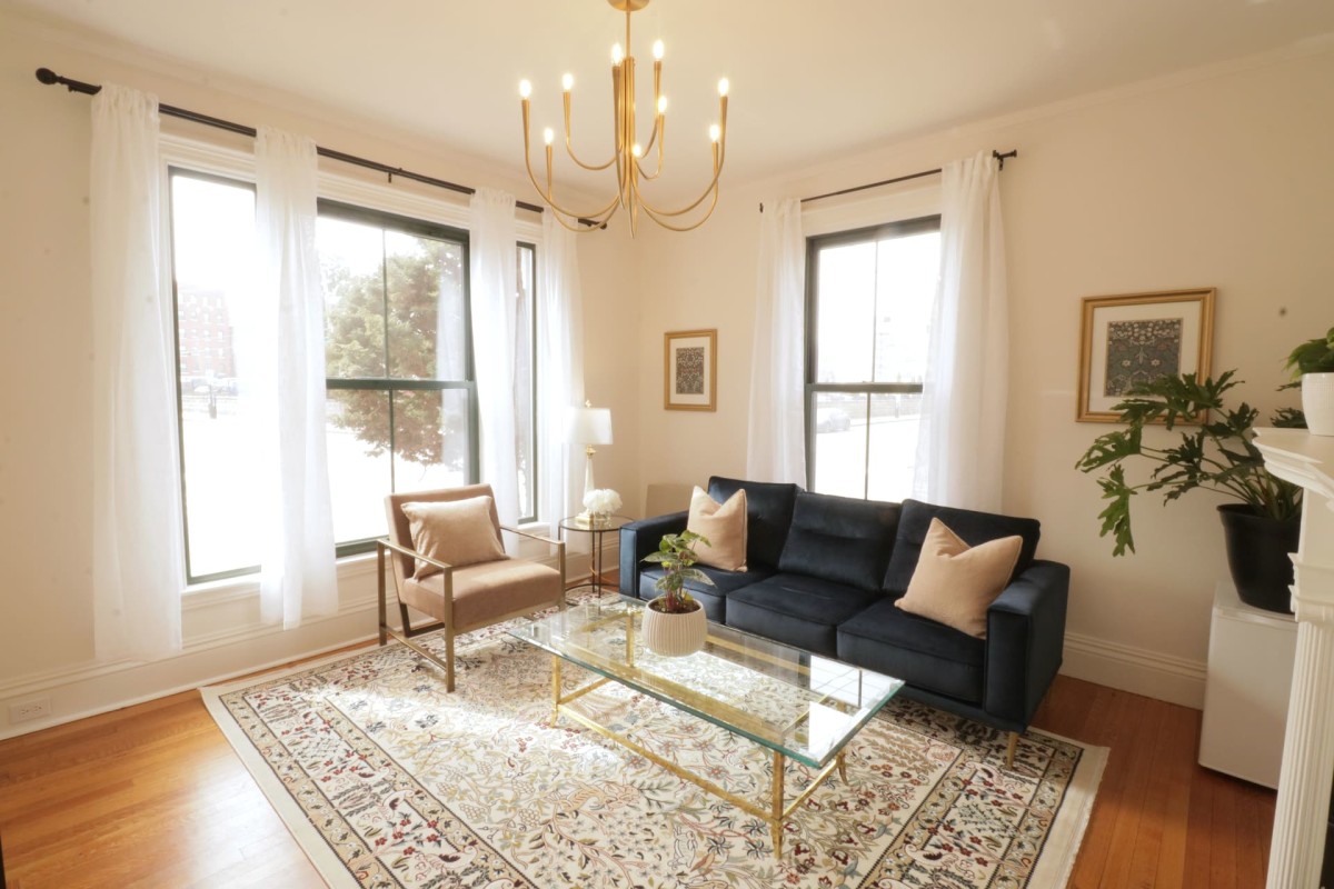 Living room at The Morrill Mansion