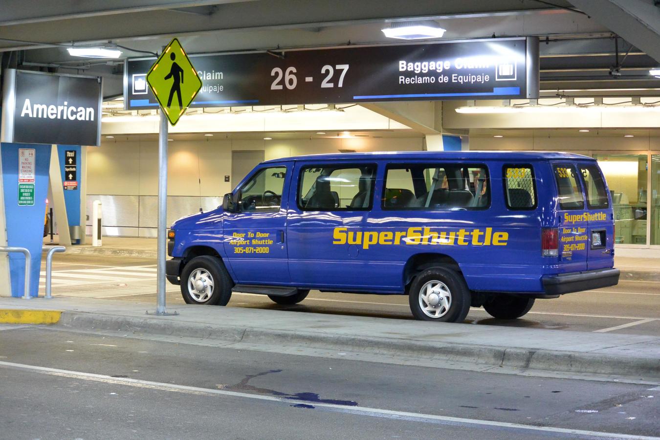 blue van airport shuttle