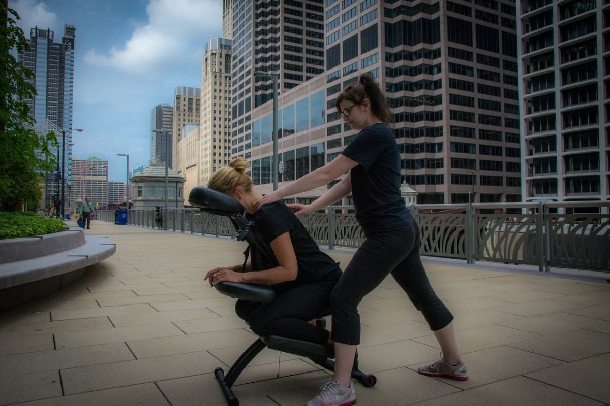 Chair massage relieve physical and emotional stress