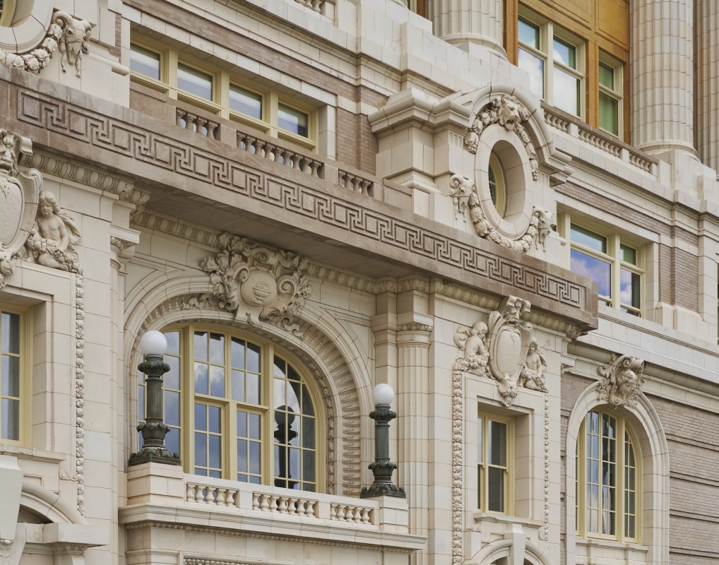 The hotel is housed within the meticulously restored Cook County Hospital building