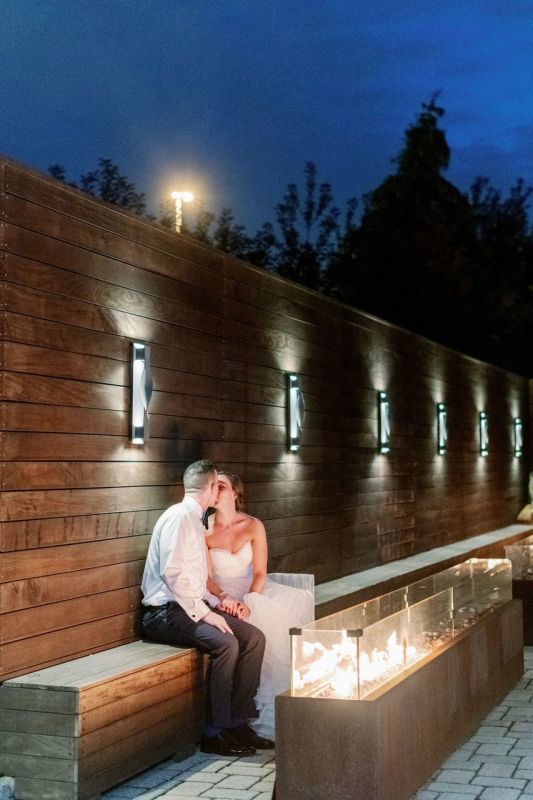 Tented Pavilion Firepit Wall (Photo Credit - Brittany Bekas Photography)