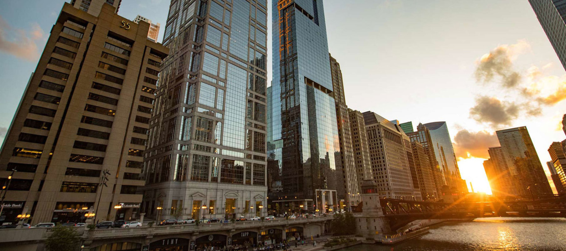 Chicago Riverwalk Sunset - Chicago Loop