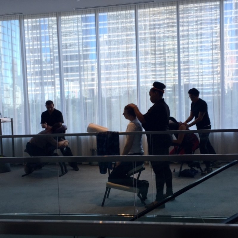 Chair Massage in the meeting
