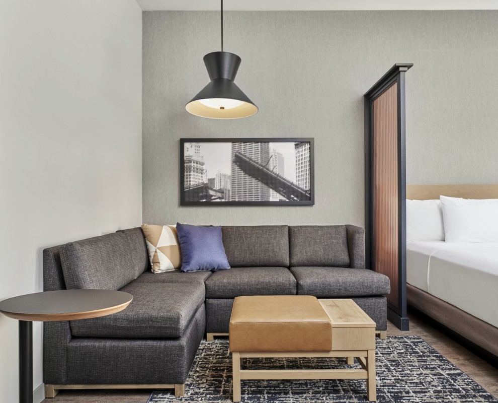 Cozy Corner seating area perfect for relaxing after a day in Chicago