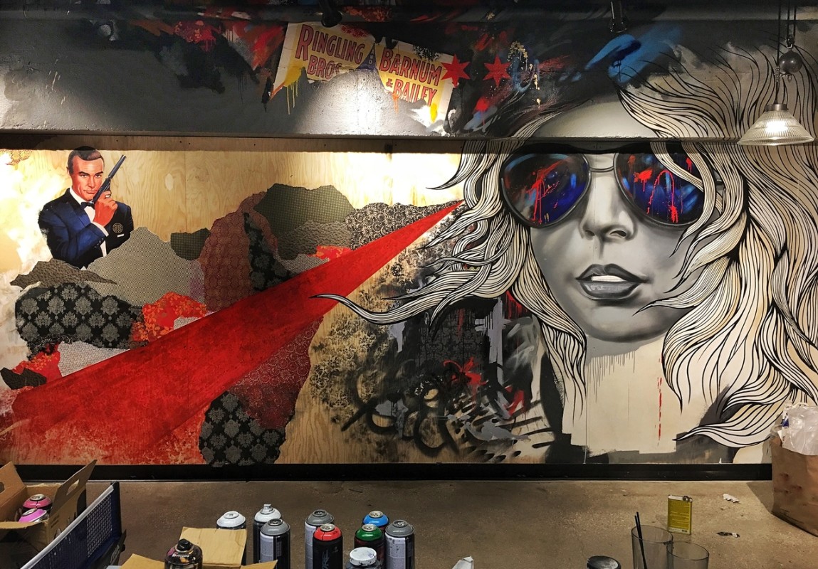 Mixed Media Wall Mural