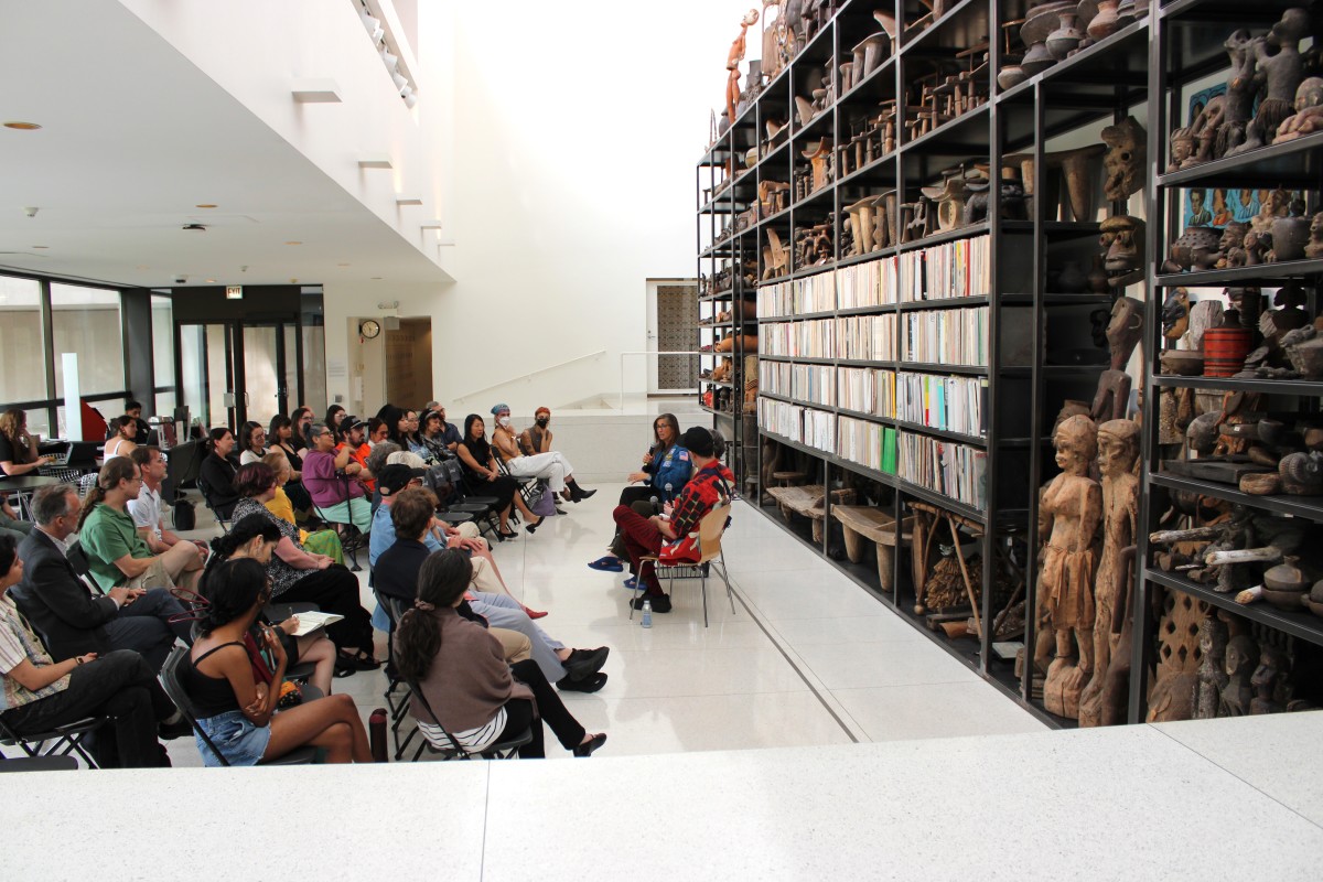 Free public program in front of installation by Theaster Gates, "African Still Life #3," 2026.