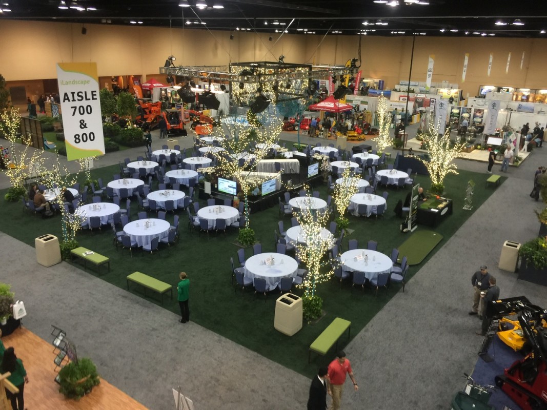Ariel view of trade show floor