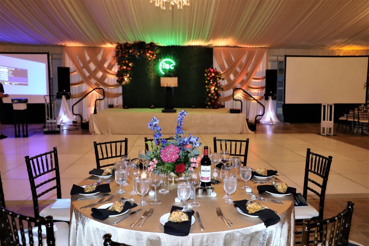Tented Pavilion Corporate Dinner Reception w/stage