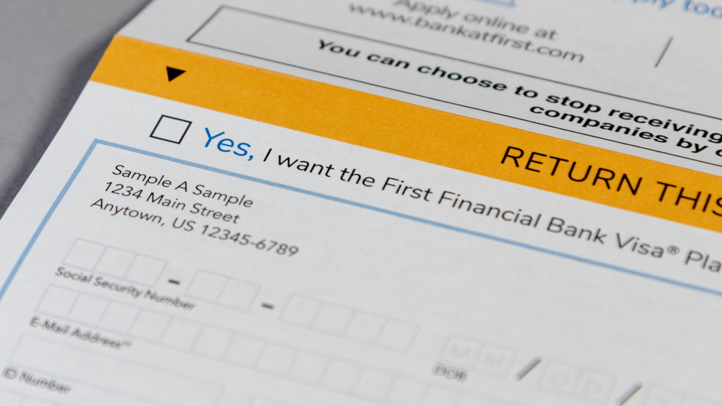 First Financial Direct Mail Sign Up Sheet with Detachable Flyer