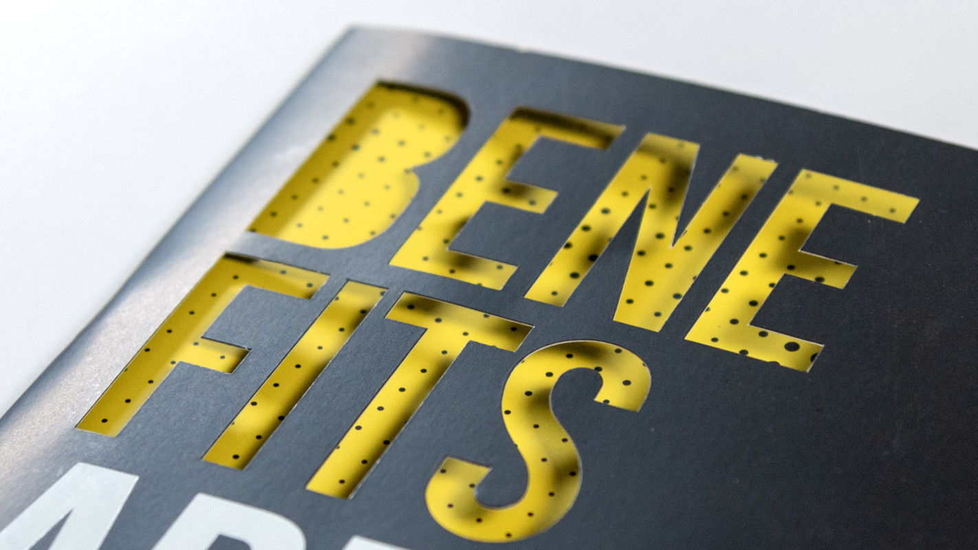 Die Cut Letter Saddle Stitched Book