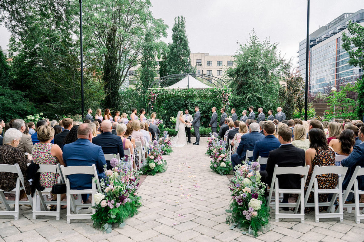 East Courtyard Outdoor Wedding Ceremony (Photo Credit - Mandelette Photography)