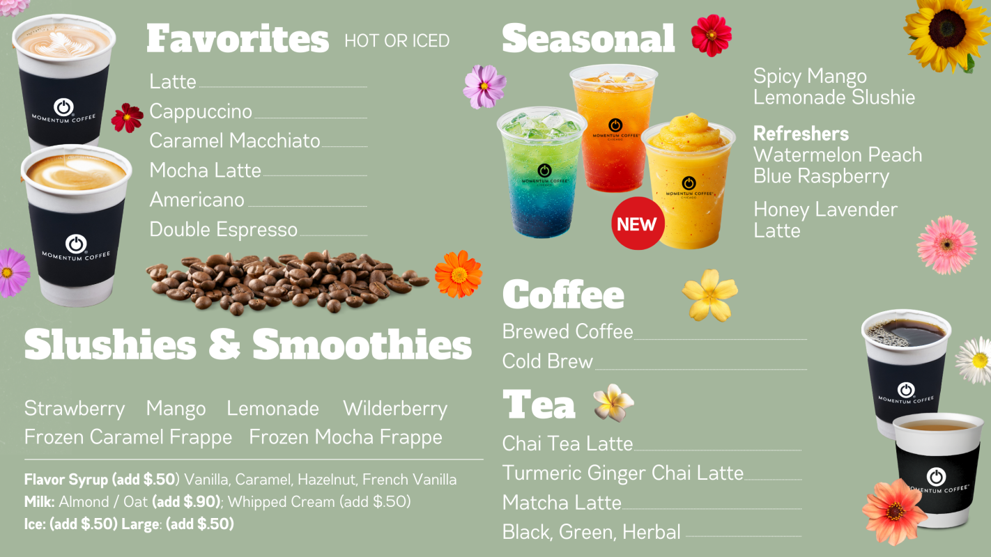Momentum Coffee South Loop Menu