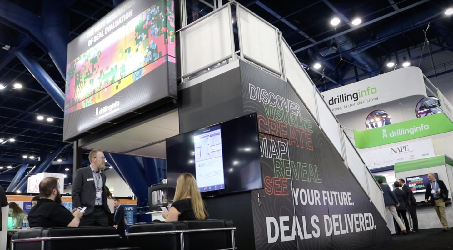 A 20'x90' booth with a double-decker