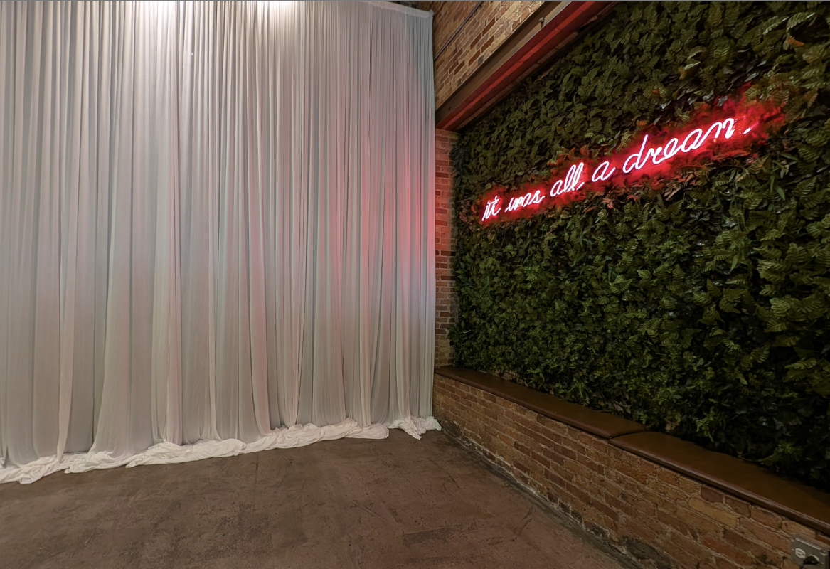 Neon Sign and Drapes