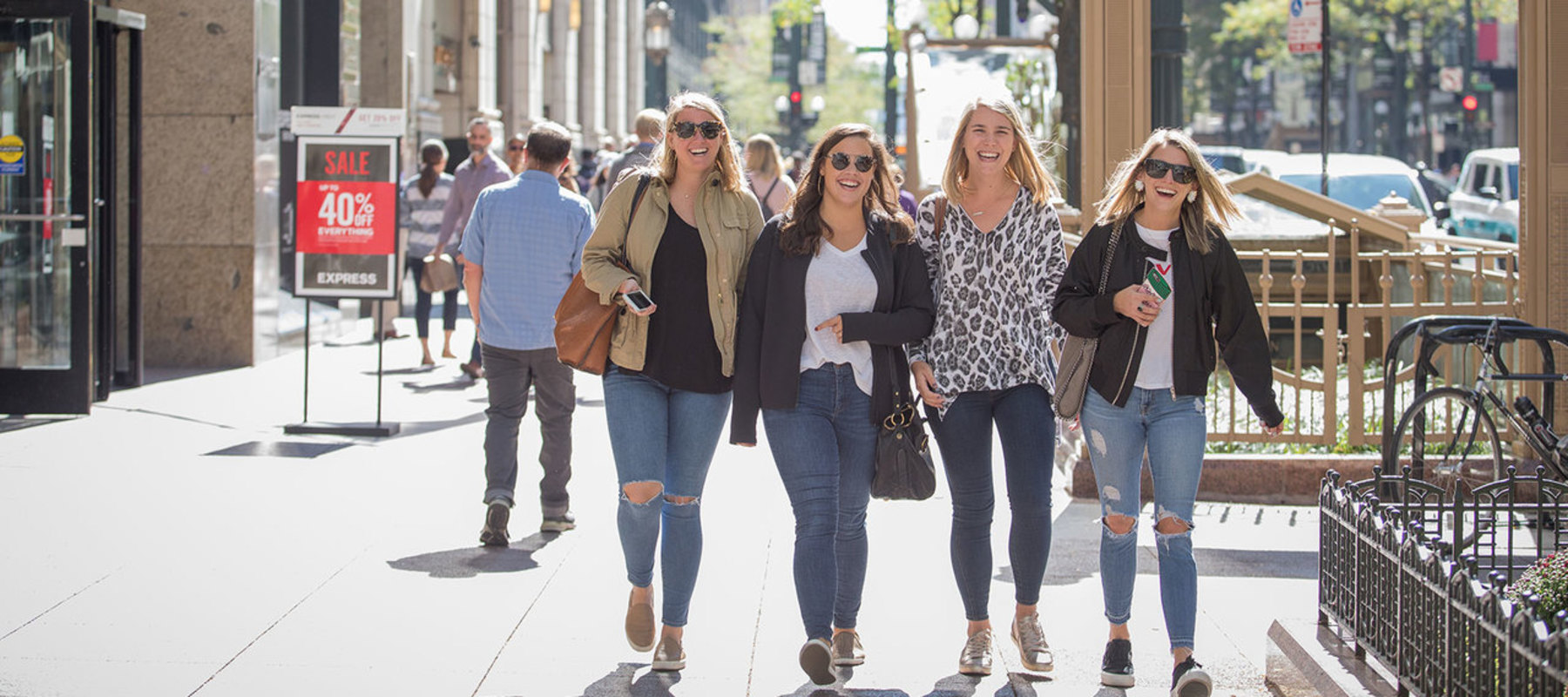 Girls Shopping on State Street - Chicago Loop