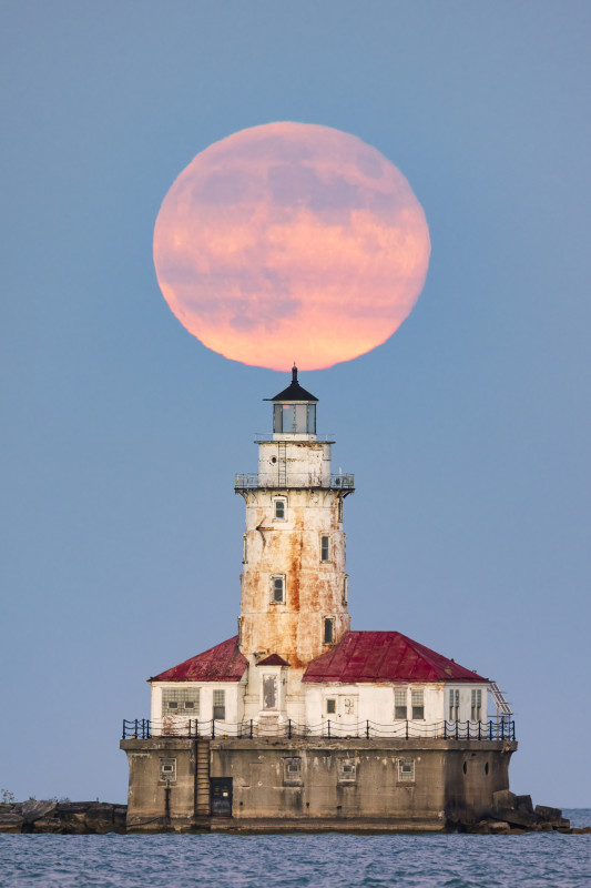 Barry Butler Photography Moon over the Lighthouse