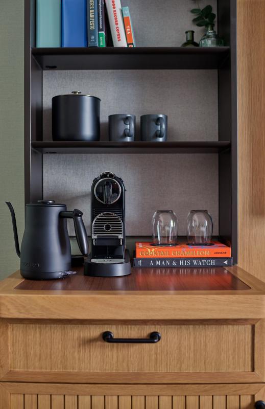 In room coffee and tea station