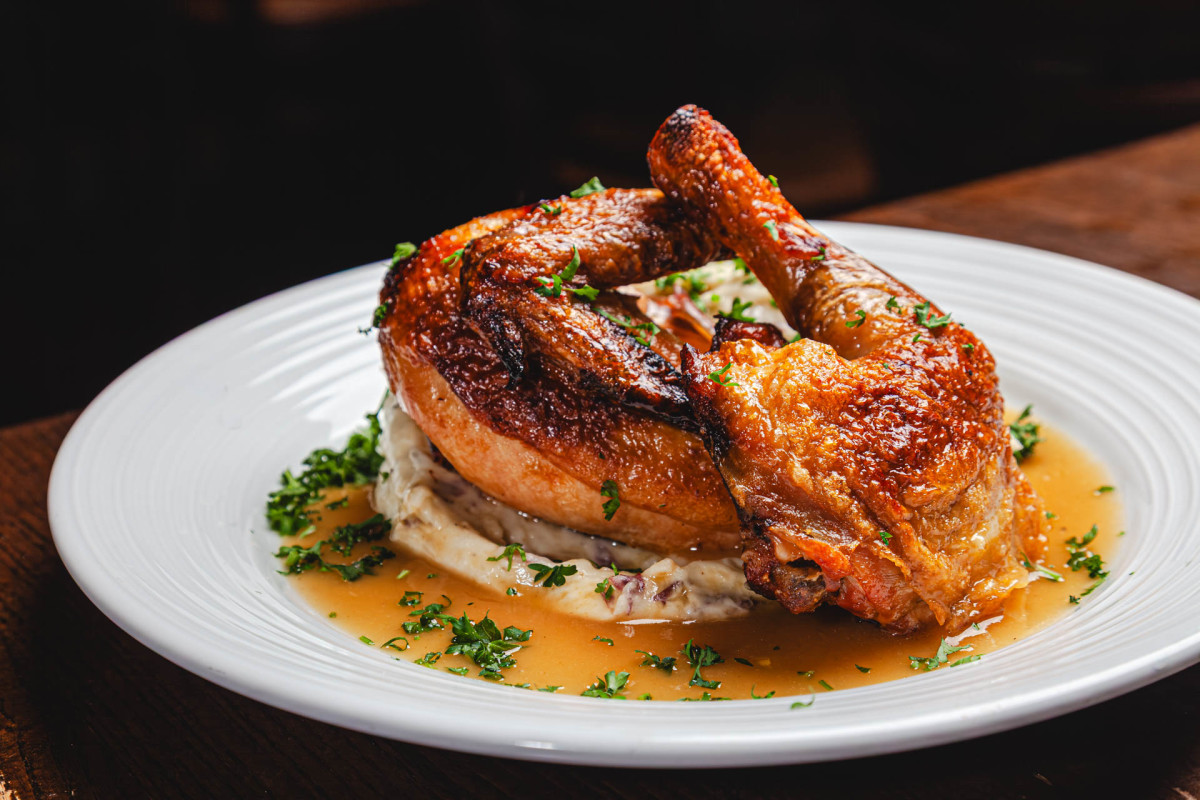 Roasted Half Chicken with Mashed Potatoes