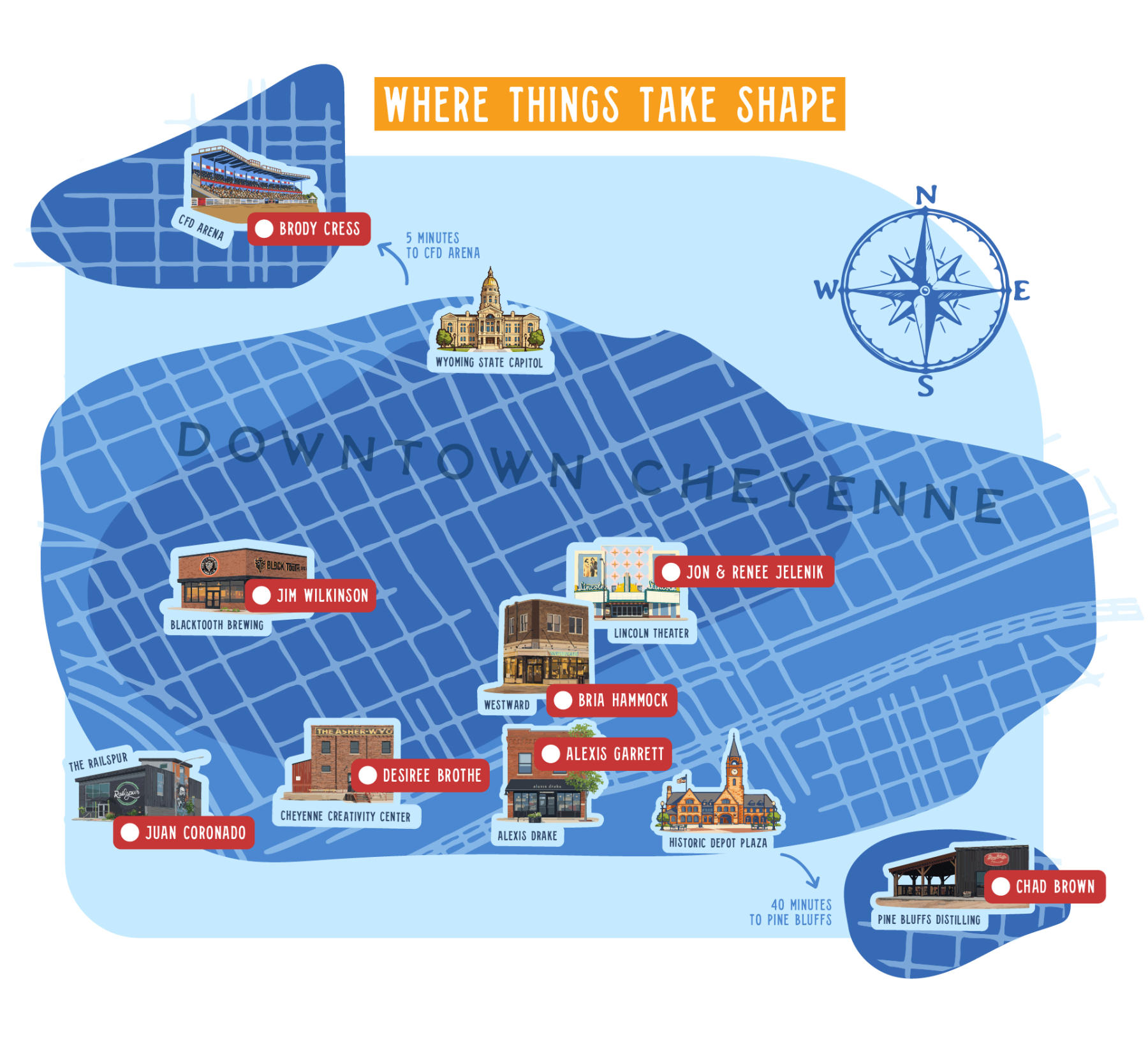 Map of the Trailblazers businesses