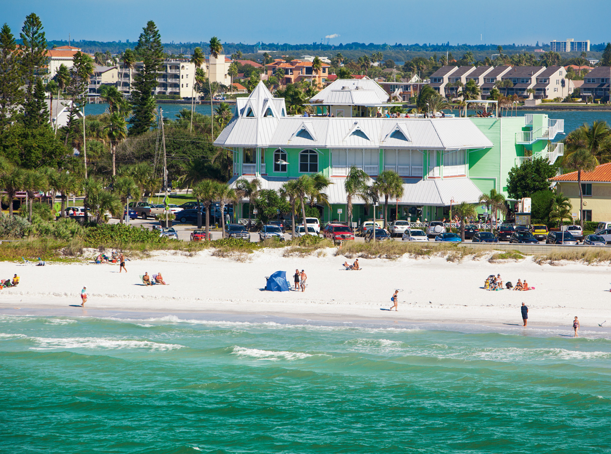 Hurricane Seafood Restaurant Exterior with Beach