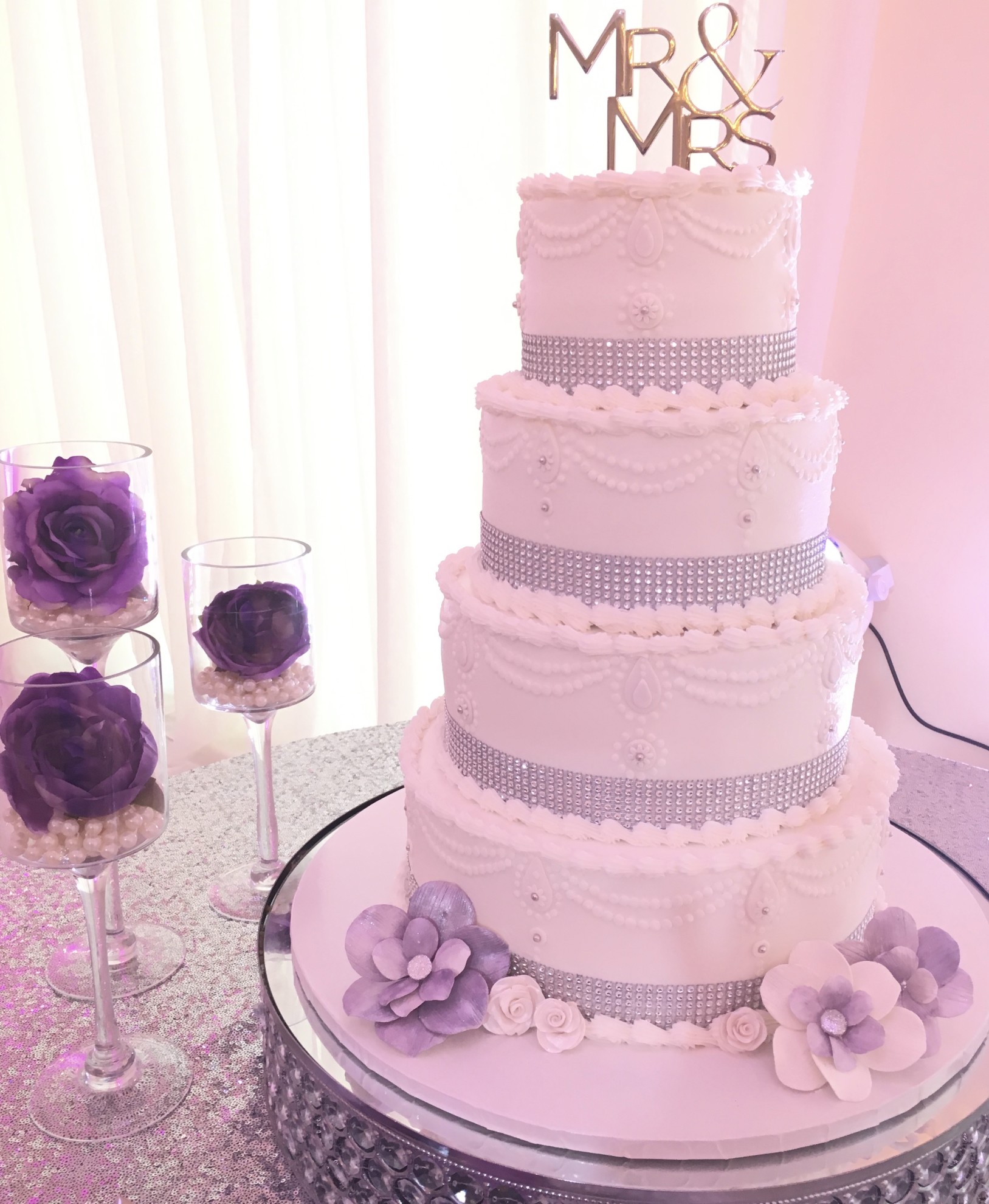 Purple Diamond Wedding Cake
