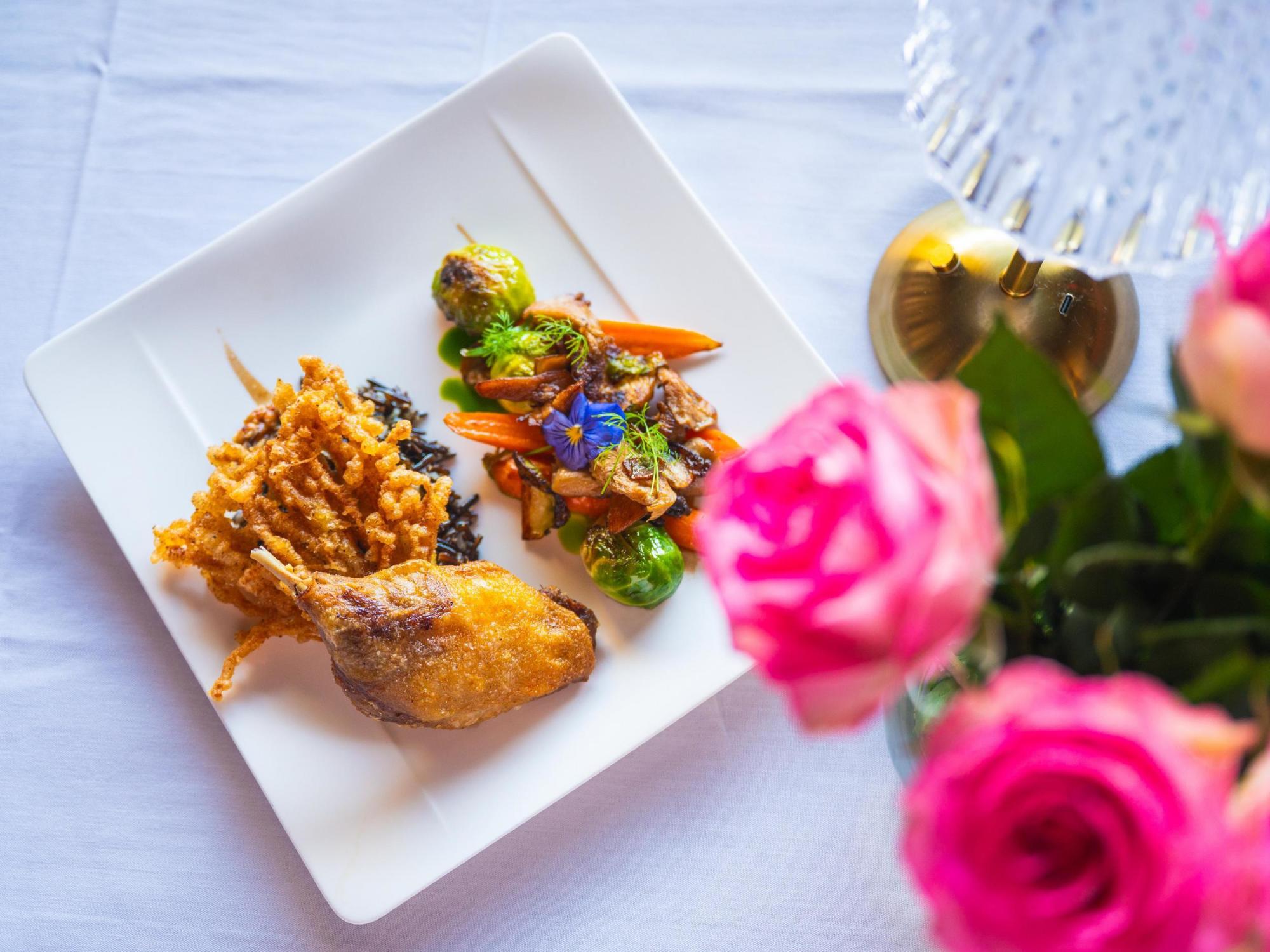 Beautifully plated dish at Black Pearl Restaurant