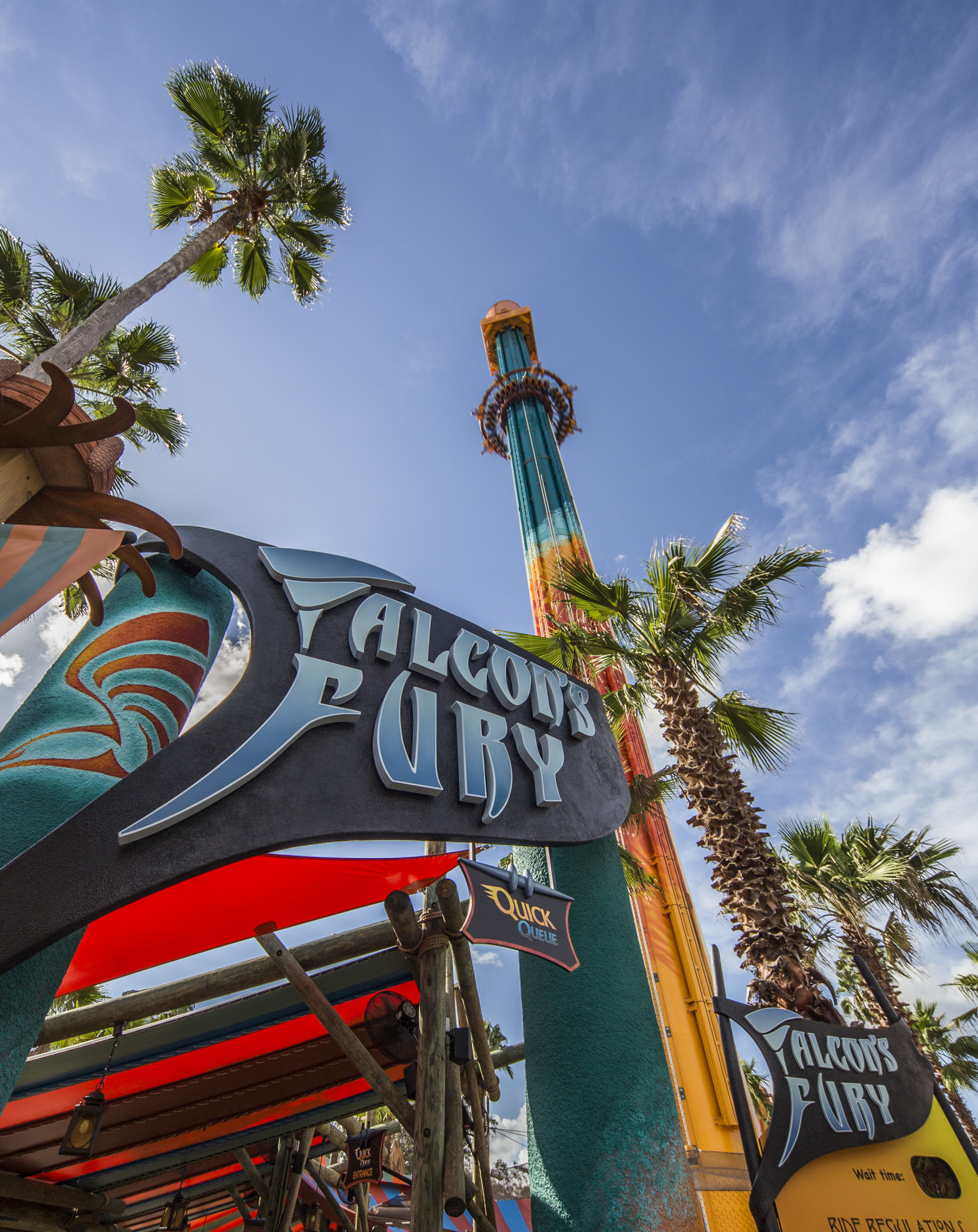 North America's tallest freestanding drop tower Falcon's Fury at Busch Gardens Tampa.