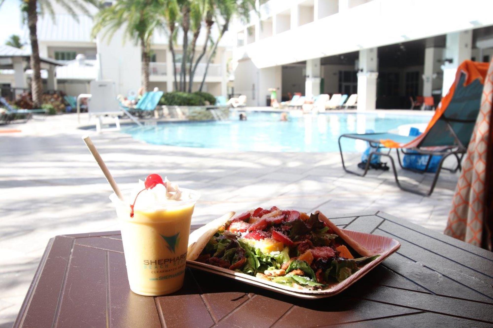 Refreshing tropical food and drinks